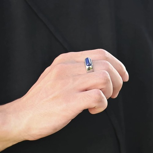 8mm Smooth Oval Egg Stone Band Men's 316L Stainless Steel Silver Ring Size 7-12 - Picture 6 of 7