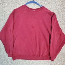 Vintage 90s Nike Red Crewneck Sweatshirt Made In USA Embroidered Swoosh XL