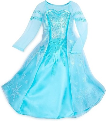 Disney Frozen 2 Elsa Princess Light Blue Kids Dress Costume Size 5/6 Brand New
