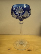 Val Saint Lambert Berncastel Crystal Wine Glasses Cobalt Blue