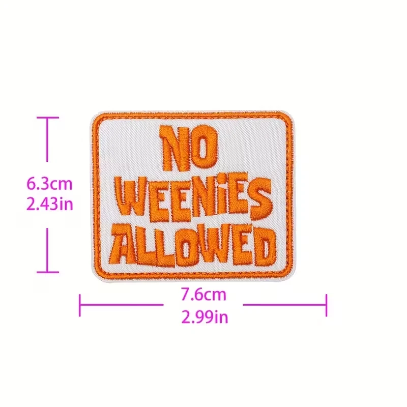 No Weenies Allowed - Iron on patch 7x5cm - Image 3 of 3