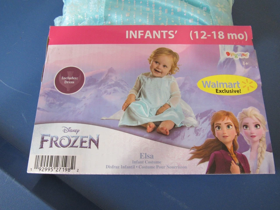 Nuevo Disfraz Disney Frozen Elsa Infantil Talla 12 18 Meses Azul Halloween Foto 2 de 4