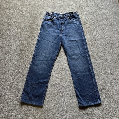 LEVIS Damen Jeans Hose W31 L32 Ribcage Straight High Waist 29519 Blau Denim
