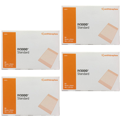 Smith & Nephew Opsite IV3000 Central Film Dressing, 4'' x 5'' - Case of 200 Total
