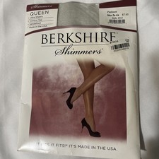 Berkshire Shimmers Queen Ultra Sheer Pantyhose 4412 Platinum 5x-6x Sandalfoot US