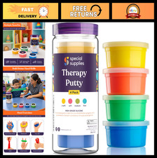 Therapy Putty Set for Kids Adults - 4 Resistive Stress Relief Hand Exercise Pu