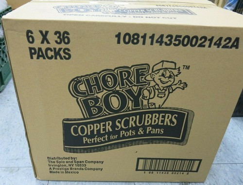 NEW LOT OF 6 CHORE BOY COPPER SCRUBBER 100 % COPPER DISPLAY BOXES 36 COUNT - 第 2/4 張圖片