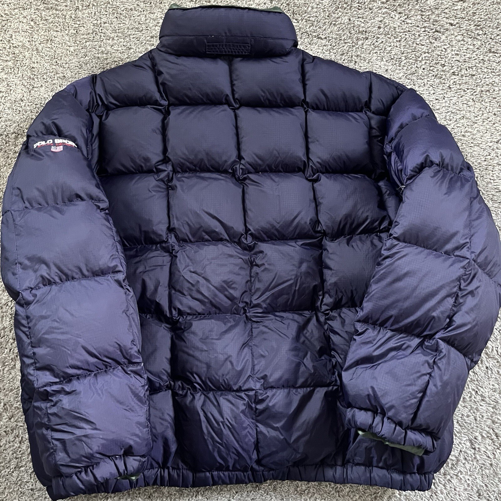 🔴Polo Sport Puffer Jacket Size XL Navy Blue Bubble WuTang image 7