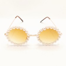 Children's Fashion Sunglasses faux pearl embellished glasses