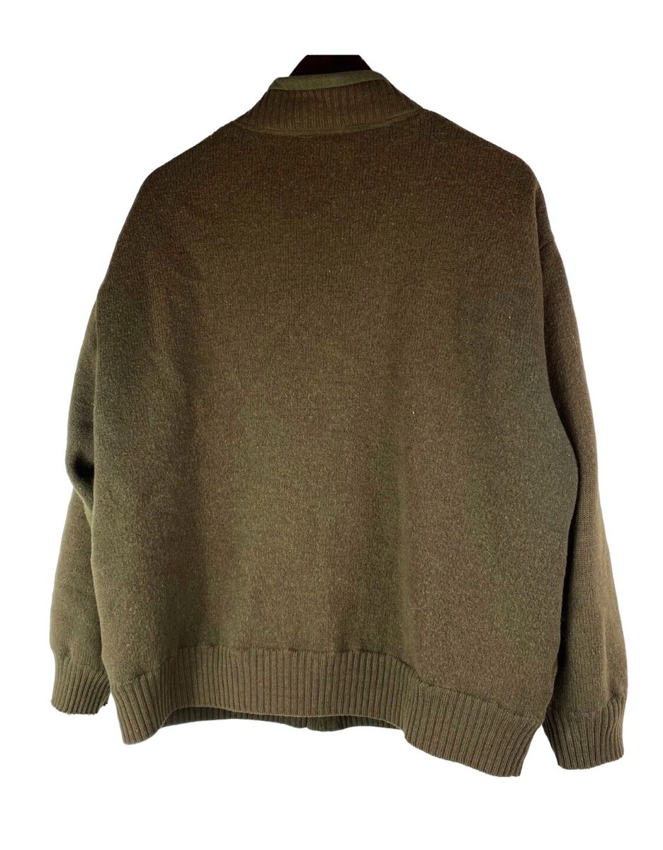 Orvis XXL 2XL Shooting Jacket Coat 100% Wool Olive Green Zip Up