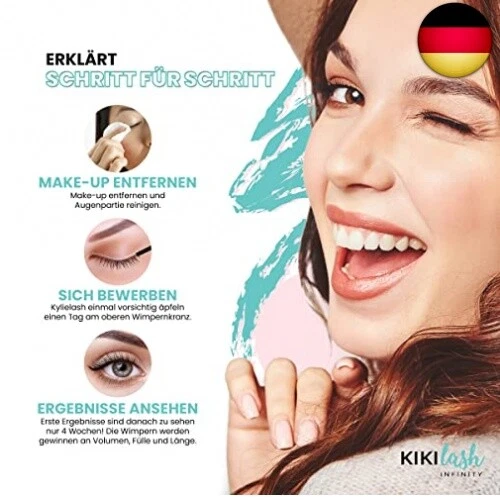 KIKILASH Wimpernserum Wachstum 3ml - Natürliche Wimpernserum Hormonfrei für L - Bild 6 von 7