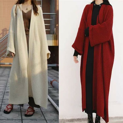 Womens Casual Loose Chunky Knitted Cardigan Coats Fashion Sweater Jacket Outwear - Picture 8 of 18