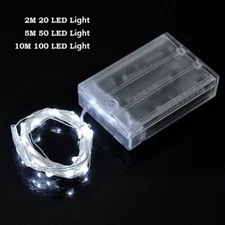 Fairy Lights Copper Wire  LED String Waterproof  With Remote Battery Box Power