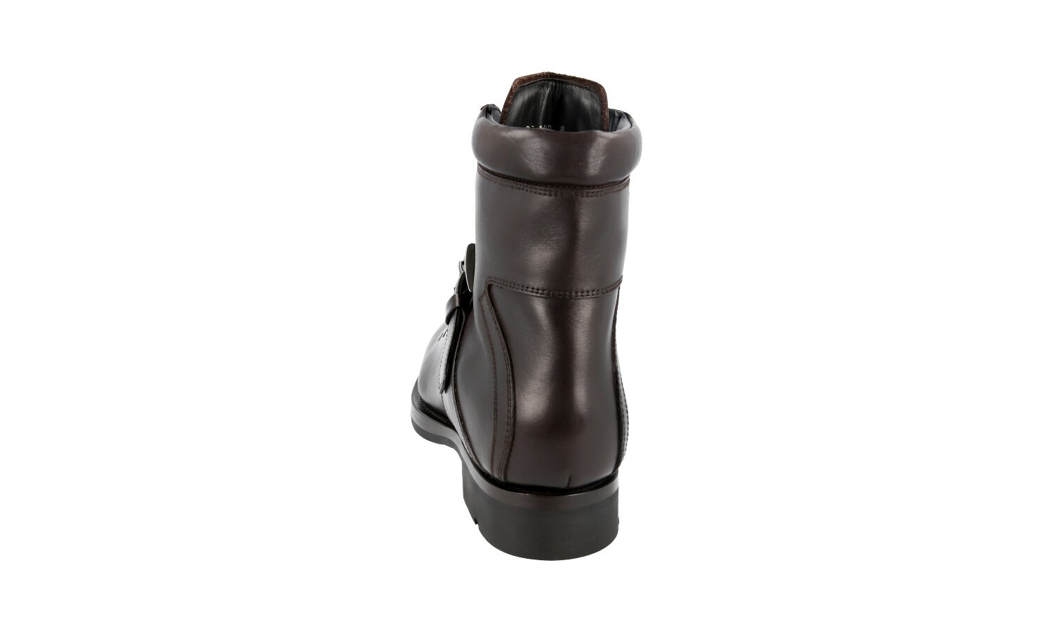 AUTH LUXURY PRADA HALF-BOOT SHOES 2T1882 BROWN FUR LINED LEATHER NEW image 4