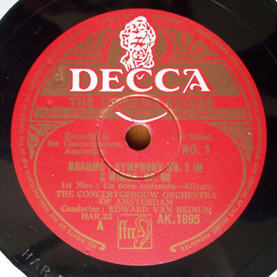Brahms Symphony No. 1 / van Beinum / Decca AK.1895-99,  5 × 78rpm