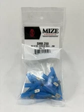 Mize 25 Pc Blue Size 16-14 GA Uninsulated Heat Shrink Male Spade Plug .250