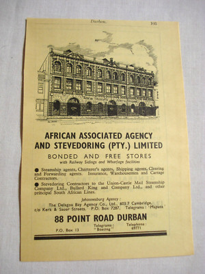1960 Two Page South Africa Ad African Associated Agency, J.H. Akitt & Co.