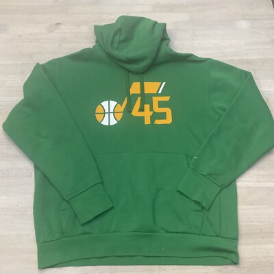 Nike Earned Green Utah Jazz Donovan Mitchell 45 Hoodie Sweatshirt Mens Large