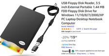 USB Floppy Disk Reader, 3.5 inch External Portable 1.44 MB FDD Floppy Disk Drive