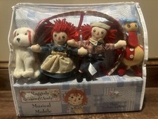 New Vintage Raggedy Ann  Andy Musical Mobile Plays Brahms Lullaby