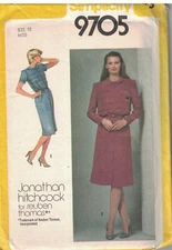9705 Vintage Simplicity Sewing Pattern Misses Slim Fitting Dress UNCUT 10 Casual