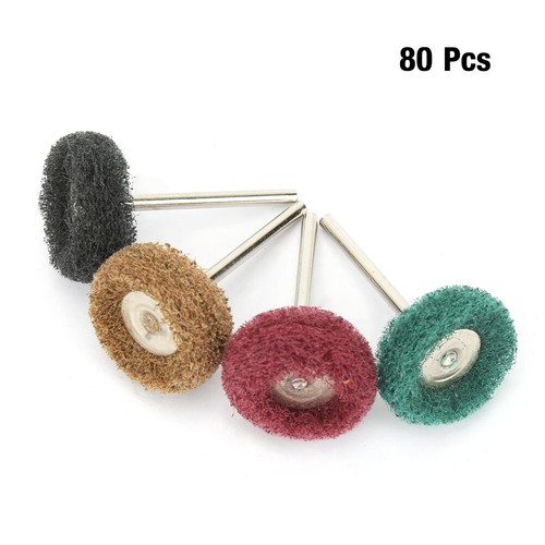 80Pcs 25mm Abrasive Wheel Brush Scouring Pad Polishing Buffing Wheel Kit♡ - Picture 6 of 6