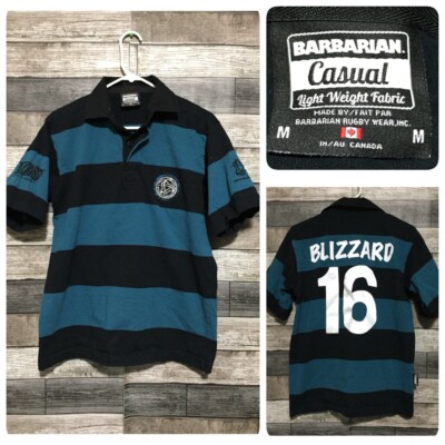 Barbarian Rugby Shirt Men s M Blue Short Sleeve Blizzard #16 Battlenet