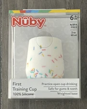 Nuby Baby's First Open Training Cup 2 Oz  100% Silicone - BPA Free