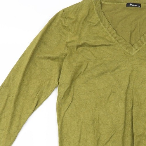 M&Co Womens Green V-Neck Viscose Blend Jumper Size 2XL - 第 8/12 張圖片