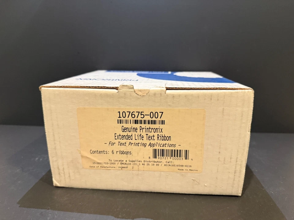 New Genuine Printronix 107675-007 107675007 6-Pack Extended Life Text Ribbon - Image 2 of 4