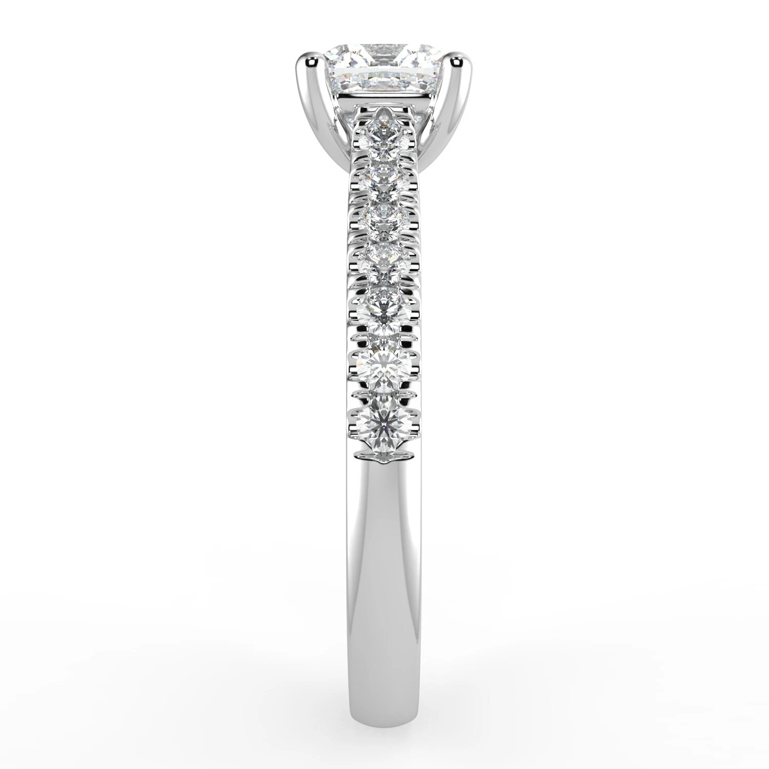 3.00 Ct IGI Cushion Cut Lab Grown Diamond Engagement Ring 14k White Gold image-4