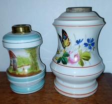 PAIRE DE LAMPE A PETROLE VALENTINE FAIENCE