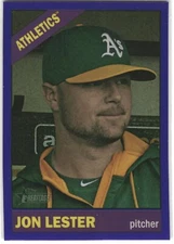 2015 Topps Heritage Jon Lester Chrome Purple Oakland Athletics #THC-458