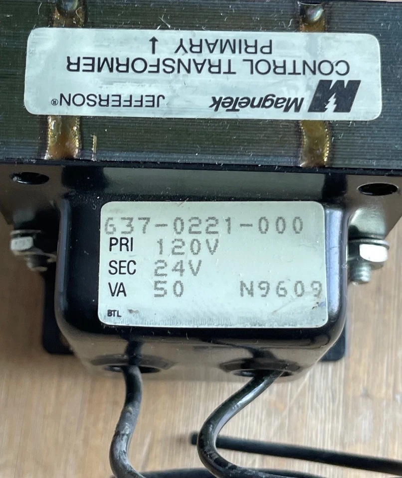MAGNETEK 637-0221-000 CONTROL TRANSFORMER - Image 3 of 4