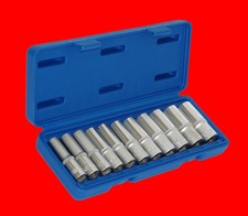 11 tlg. Tiefe 3/8" Stecknuss Nussatz 6-Kant Steckschlüssel Satz 8 -19mm C1009