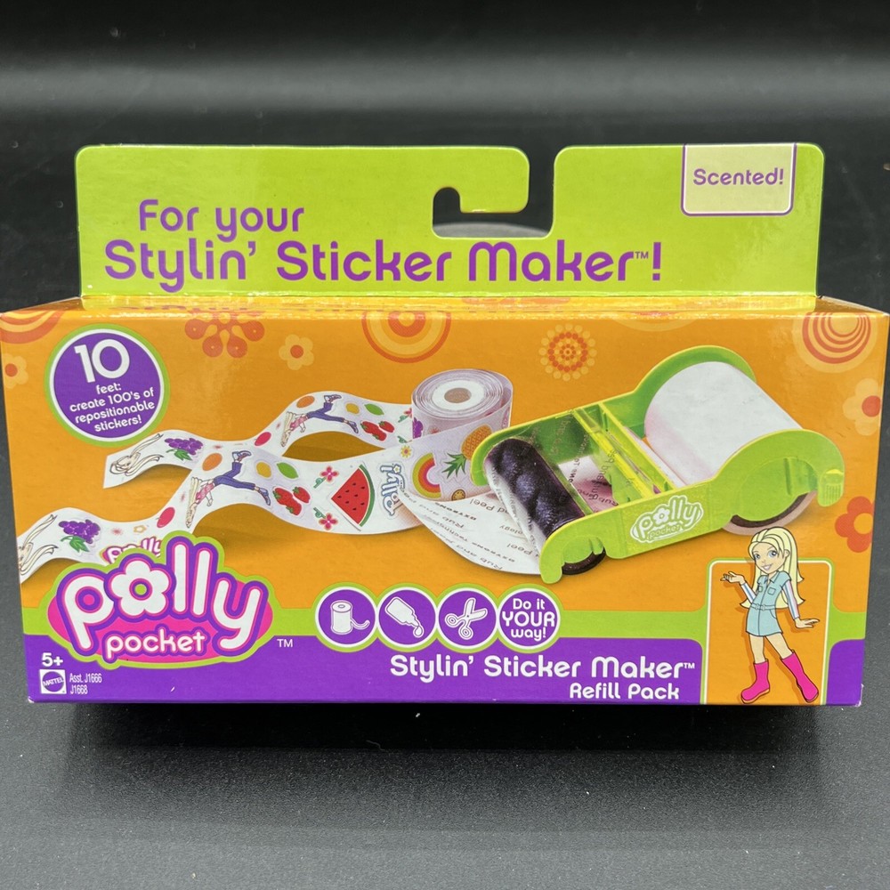 2005 Polly Pocket Mattel #J1668 STYLIN' STICKER MAKER Refill Pack SCENTED sealed