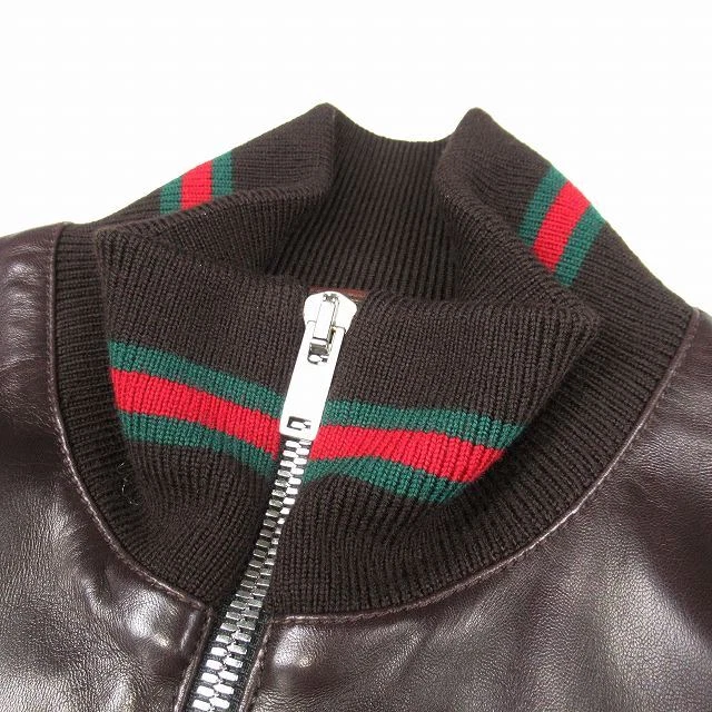giacca pelle di agnello GUCCI by TOM FORD vintage anni 90 00 taglia 46 marrone scuro