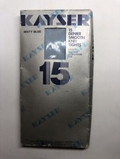 Vintage Kayser Misty Blue Smooth Knit Tights 15 Denier New In Packet