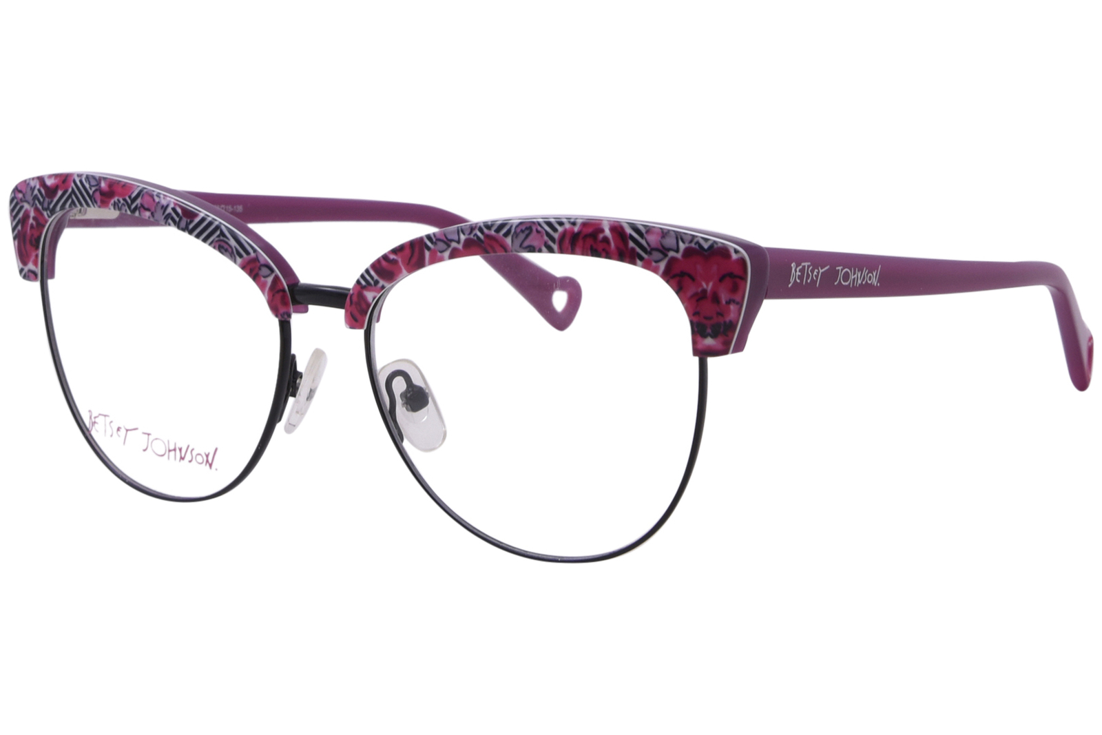 Оправа для очков Betsey Johnson Punch ROS Женская розовая с полной оправой Кошачий глаз 53 мм 20790₽