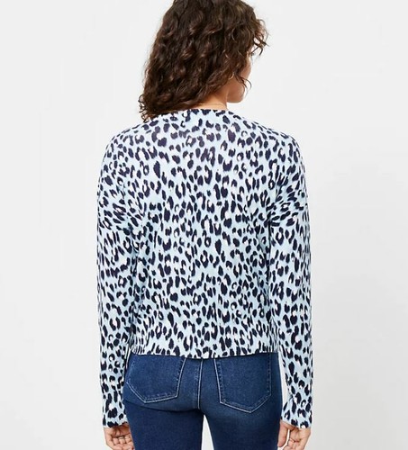 LOFT - Cárdigan ligero estampado animal cuello en V - Talla grande - Azul Seaglass - Imagen 2 de 6