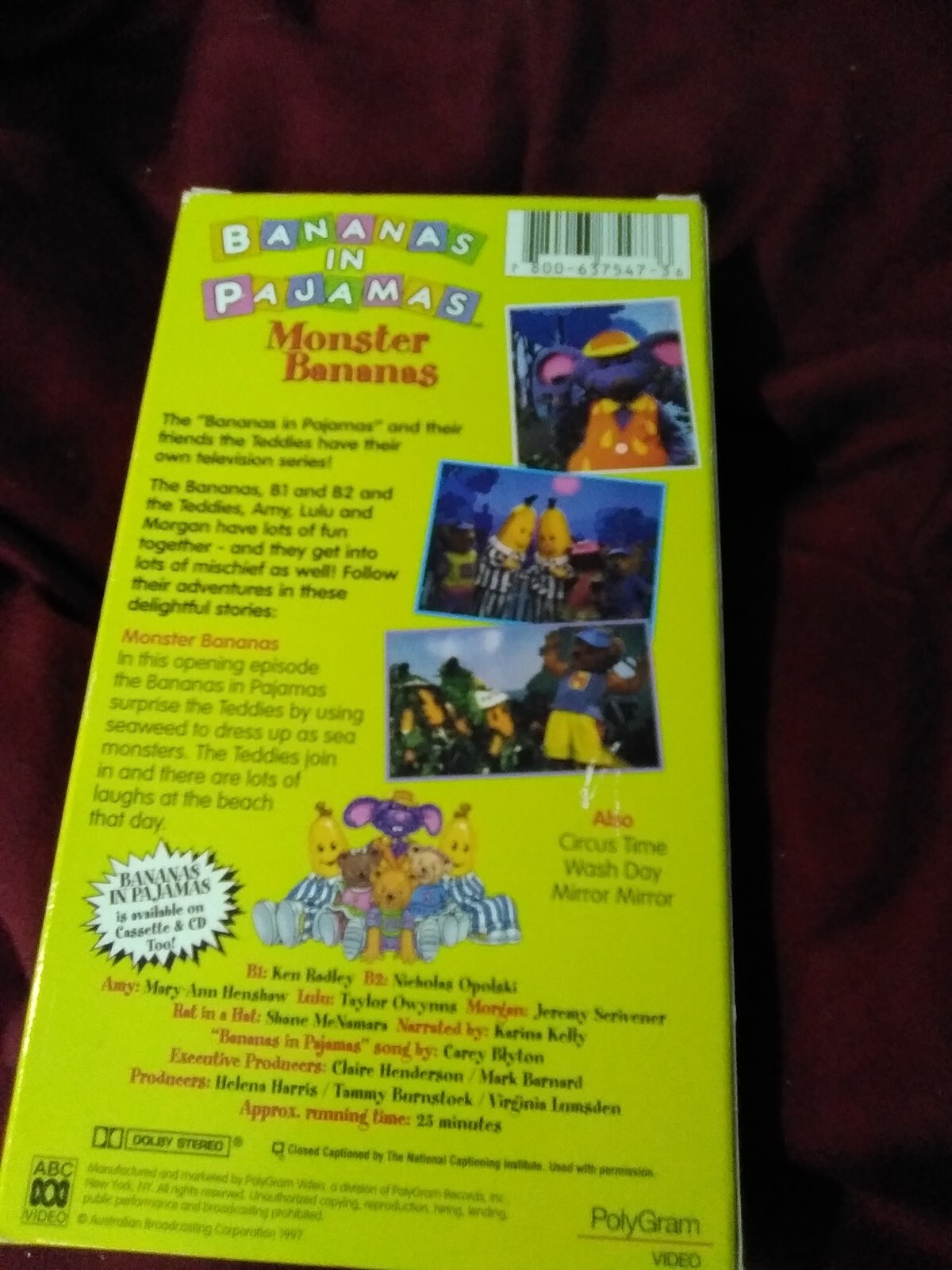 BANANAS IN PAJAMAS Monster Bananas (VHS, 1997) Children's NEW OOP