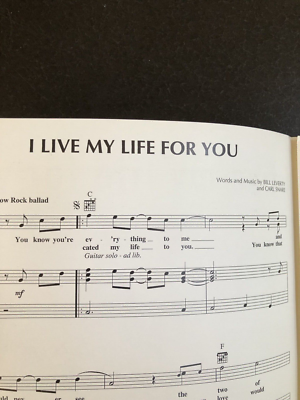 FIREHOUSE sheet music I Live My Life For You (1994) 6 pages (VG+