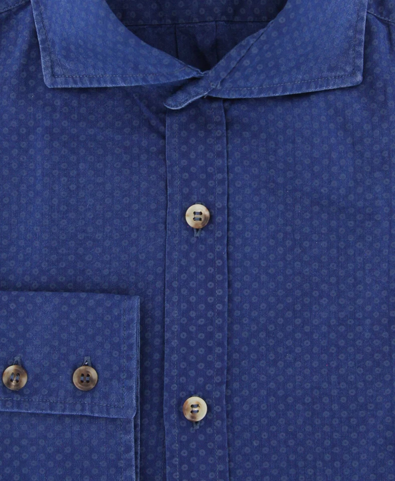 Camisa Brunello Cucinelli Azul Lunares - Delgada - m/M - (MG451718C49) Foto 2 de 4