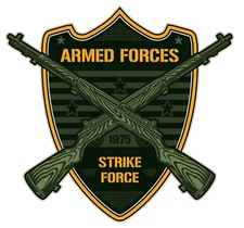 Armed Forces Strike Force Bumper Sticker Military Vinyl Soldier Decal 5"