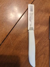 Pampered Chef Quikut Kitchen Paring Knife White Handle 1250 2.5" Blade 