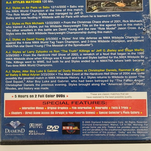 The Phenomenal A.J. Styles: Wrestling Wars DVD DISK 1 ONLY (2005) David Young - Picture 4 of 9