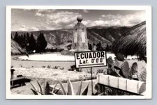 Equator Line Monument ECUADOR Vintage RPPC Photo Cover to Covina California 1964