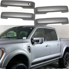 2021-2025 Ford F150 Crew Door Handle COVERS W/o Smart Keyholes JS ICONIC SILVER