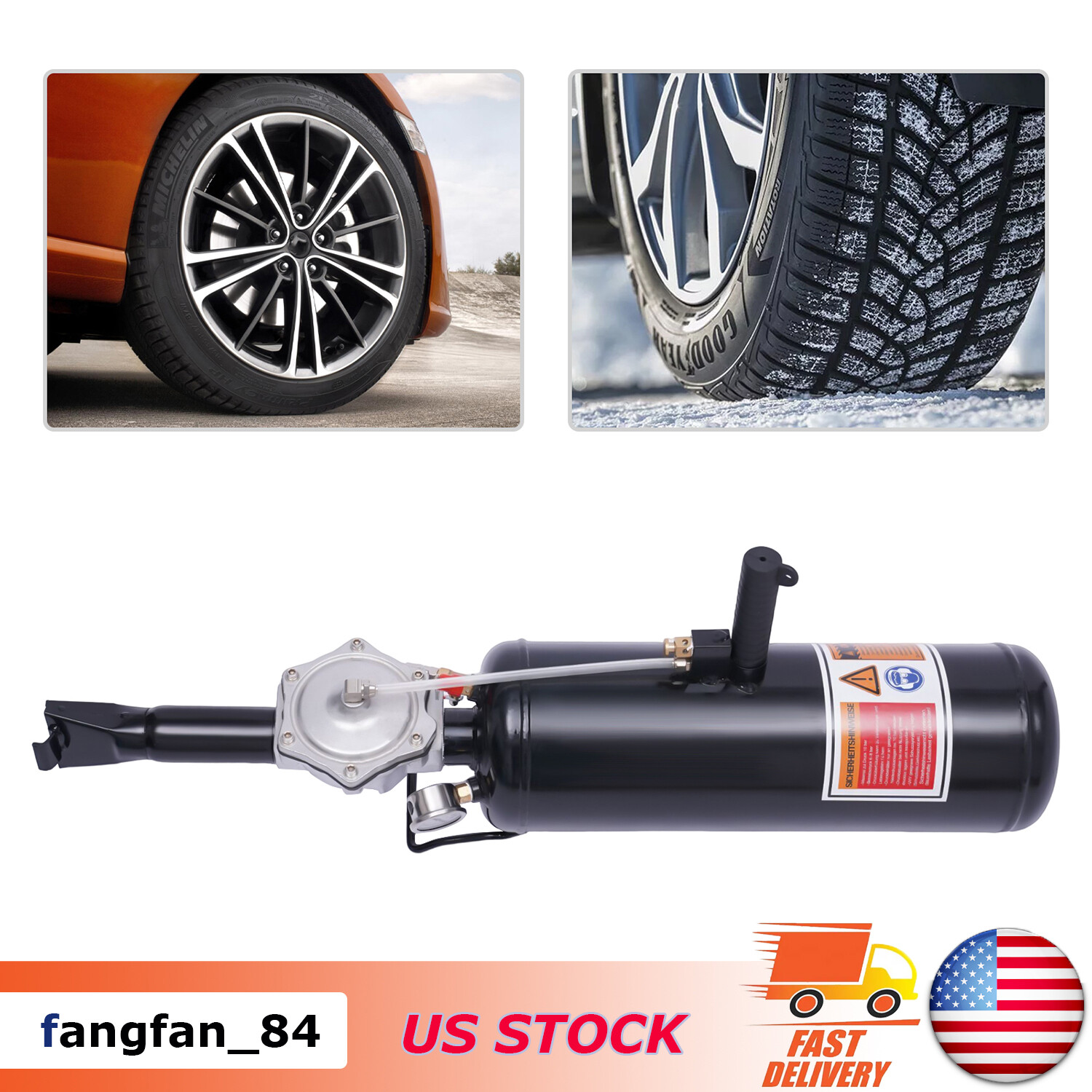 8L Air Tire Bead Seater Blaster Tank Tool 2.1Gallon Trigger Seating Inflator