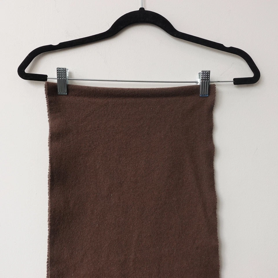 Brown Wool Scarf Adult Lambswool Wrap Basic Solid Dark Chocolate Italian ITALY - Image 2 of 4